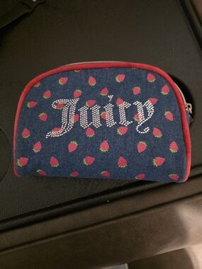 Juicy Couture Pink & Red Strawberry Cosmetic Pouch